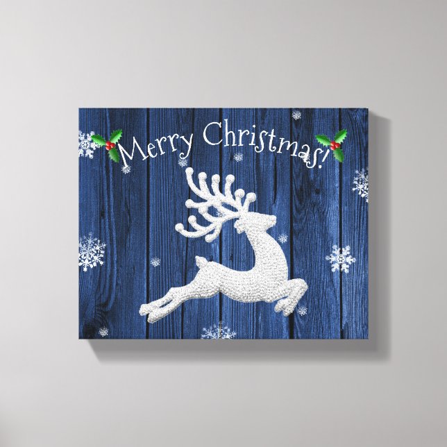 Blue Rustica Weihnachtsmann Canvas Print Leinwanddruck (Vorderseite)