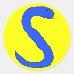 Blue S Schlangenaufkleber Runder Aufkleber