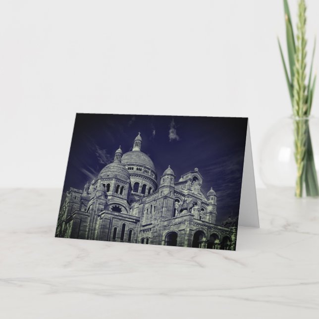 Blue Sacre Coeur Paris Europe Travel Karte (Vorderseite)
