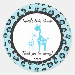 Blue Safari Giraffe Sticker