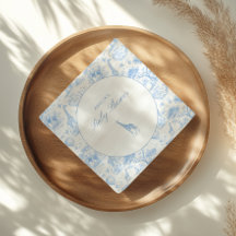 Blue Safari Toile De Jouy Baby Shower Jungen-Baby-