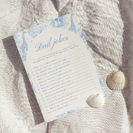 Blue Safari Toile de Jouy Dad Jokes Games