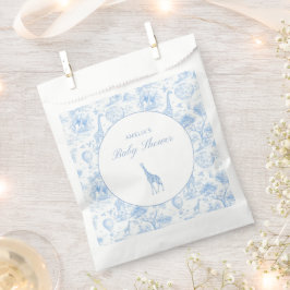 Blue Safari Toile de Jouy Favor Bags Geschenktütchen
