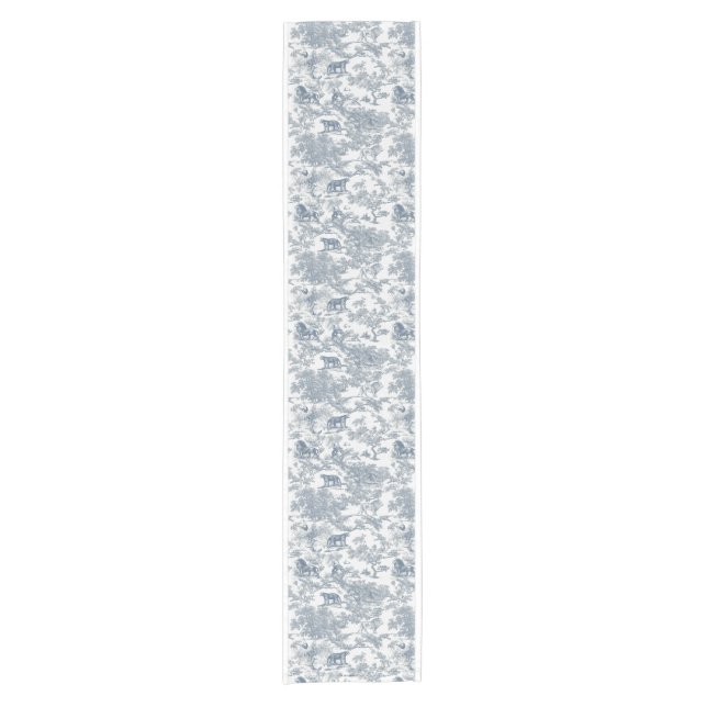 Blue Safari Toile Table Runner Kurzer Tischläufer (Vorderseite)