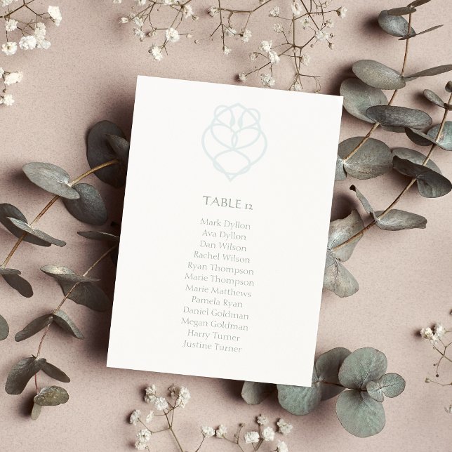 Blue & Sage Celtic Irish Swan Liebe Knot Wedding Tischnummer (Von Creator hochgeladen)