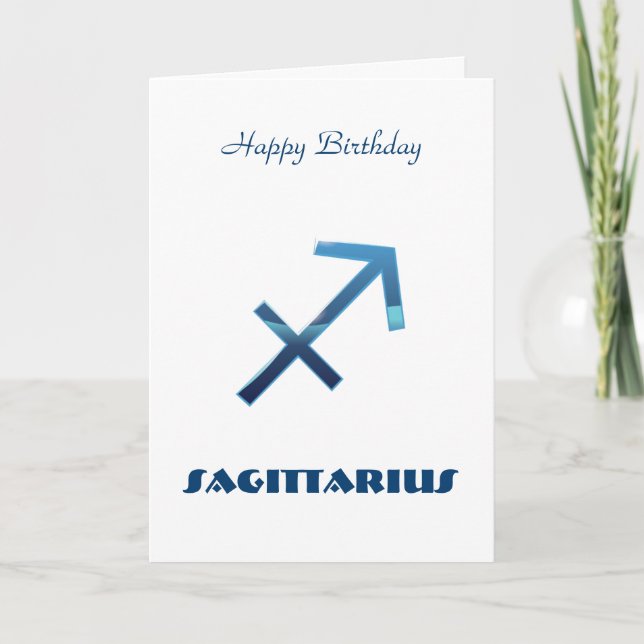 Blue Sagittarius Zodiac Signs Happy Birthday Karte (Vorderseite)