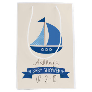 Blue Sailboat, Schönheitsbabydusche Mittlere Geschenktüte