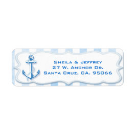 Blue Sailing Anchor Nautical Wedding Address