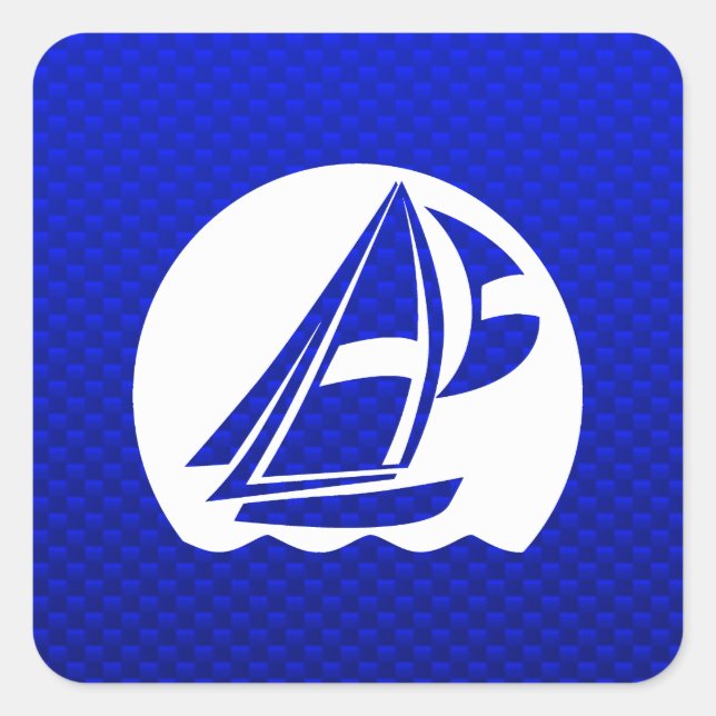 Blue Sailing Quadratischer Aufkleber (Vorderseite)