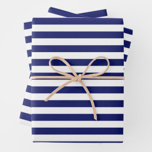 Blue Sailor Stripe (groß) Geschenkpapier Set