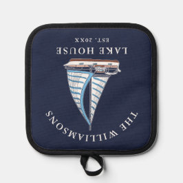 Blue Sails Boot Nautical Individuelle Name Lake Ho Topflappen