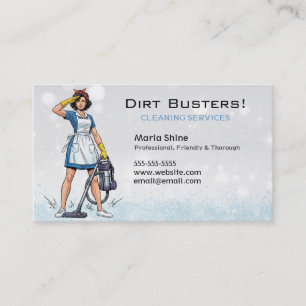 Blue Salute Dirt Busters Reinigung Lady Service Visitenkarte