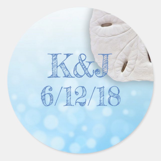 Blue Sand Dollar Seaside Stickers (Vorderseite)