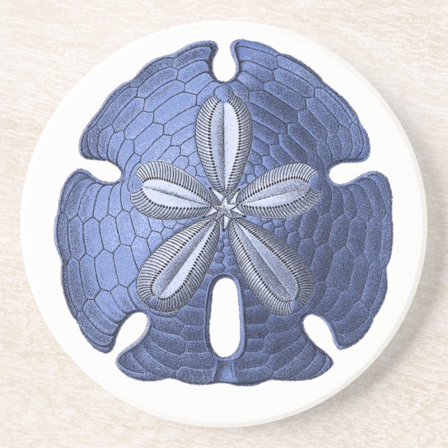 Blue Sand Dollar Stone Untersetzer (Vorne)