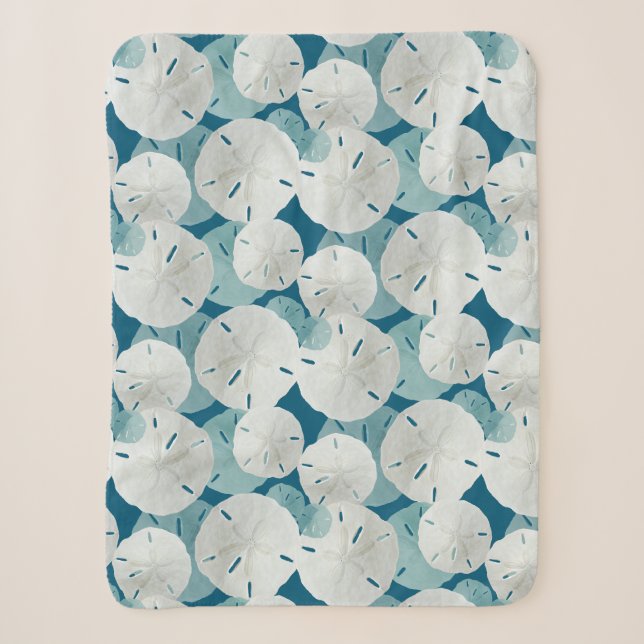 Blue Sand Dollars Muster Küste Sherpadecke (Vorderseite)