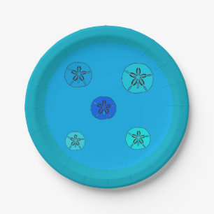 Blue Sand Dollars Pappteller