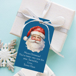 Blue Santa Claus Personalisiert Kids Weihnachten Geschenkanhänger