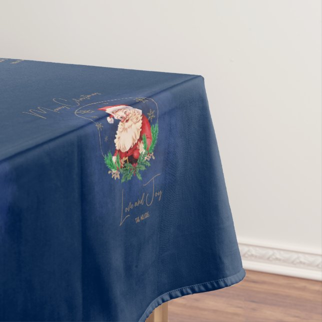 Blue Santa Pattern Skandinavien Weihnachten Tischdecke (Beispiel)