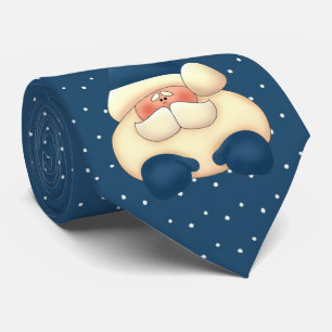 Blue Santa Polka Dot Holiday Krawatte