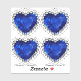Blue Sapphire Diamond Jubiläum Herz Aufkleber