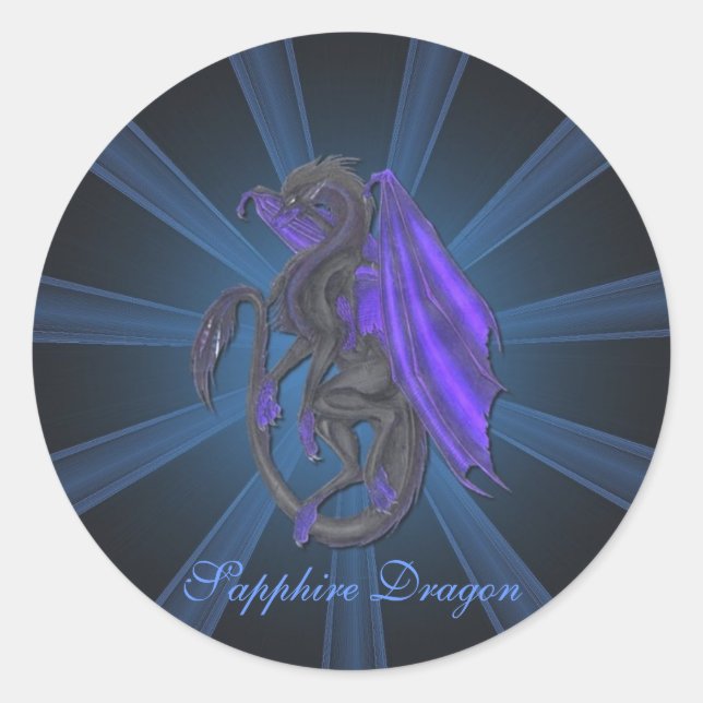 Blue Sapphire Dragon Stickers (Vorderseite)