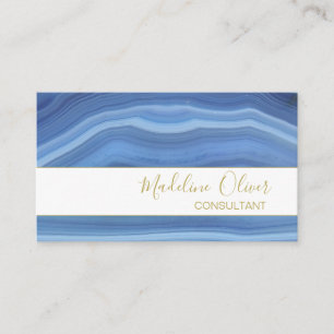 Blue Sapphire Elegante Agate Moderne Typografie Visitenkarte
