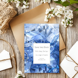 Blue Sapphire Gemstone Save the Date Postkarte