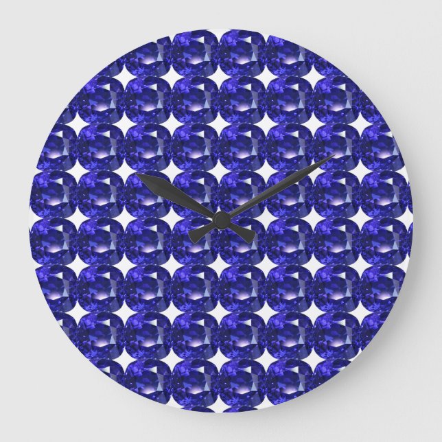 Blue Sapphire Große Wanduhr (Vorderseite)