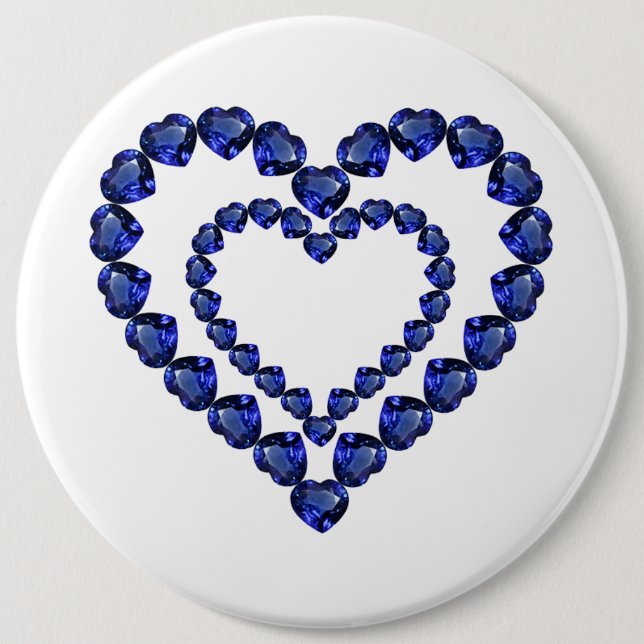 Blue Sapphire Heart Button (Vorderseite)