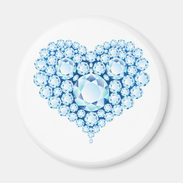 Blue Sapphire Heart Gems Magnet (Vorne)
