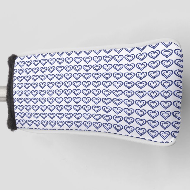 Blue Sapphire Heart Golf Headcover (Vorderseite)