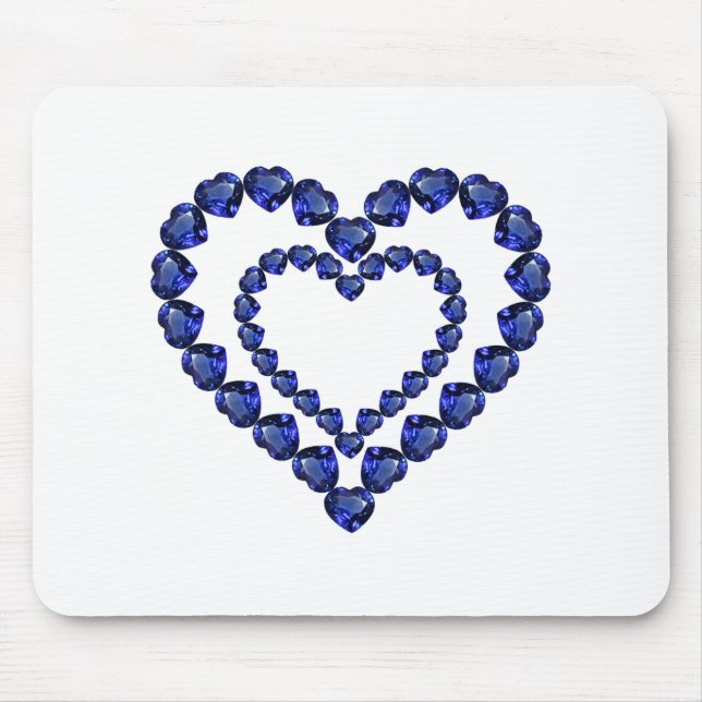 Blue Sapphire Heart Mousepad (Vorne)