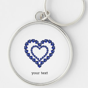 Blue Sapphire Heart Schlüsselanhänger