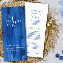 Blue Sapphire Hochzeitsmenü der abstrakten Kunst