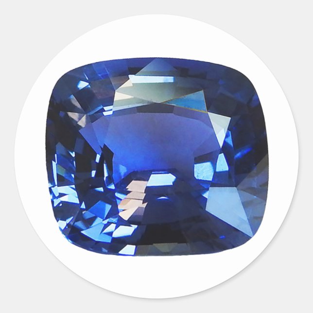 Blue Sapphire Runder Aufkleber (Vorderseite)