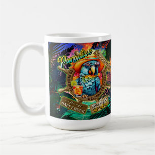 Blue Sassy Parrot Chill Drink Paradise Happy Hour Kaffeetasse