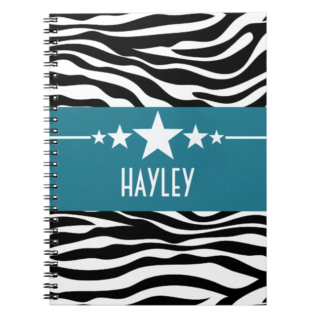 Blue Sassy Star Zebra Carnet (Devant)