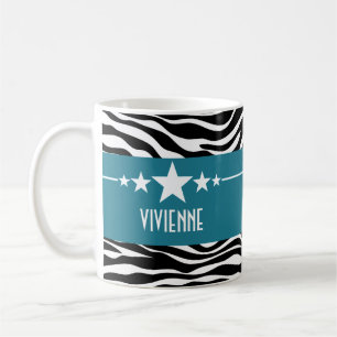 Blue Sassy Star Zebra Tasse