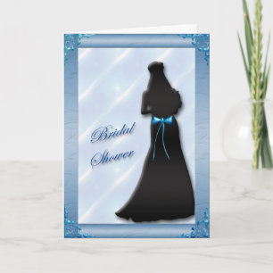 Blue Satin Bride Bridal Dusche Einladung