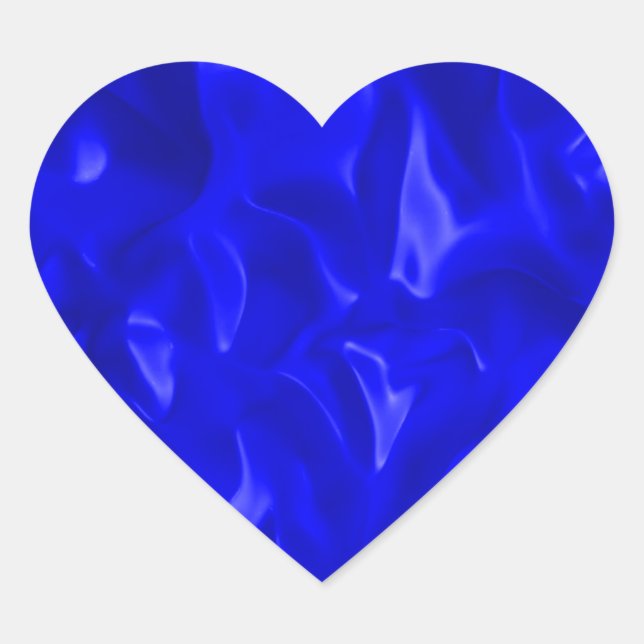 Blue Satin Herz-Aufkleber (Vorderseite)