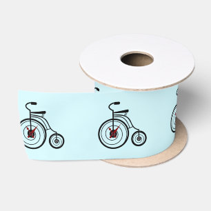 Blue Satin Ribbon Clock Bike - YCustomizable Satinband