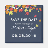 Blue Save the Date Maple Leaf Hochzeit im Herbst M