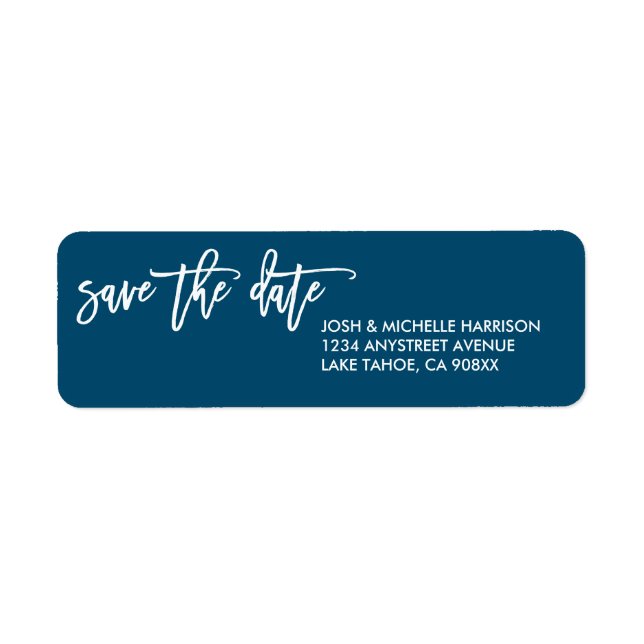 Blue Save the Date Rücksendeadresse (Vorne)