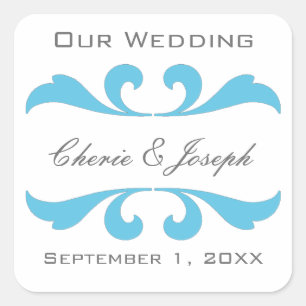 Blue Save the Date Stickers und Siegel