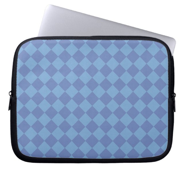 Blue Schachbrett Diamond Pattern Laptopschutzhülle (Vorderseite)