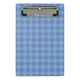 Blue Schachbrett Diamond Pattern Mini Klemmbrett