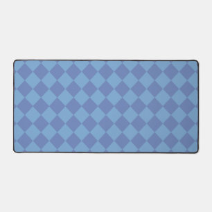 Blue Schachbrett Diamond Pattern Schreibtischunterlage