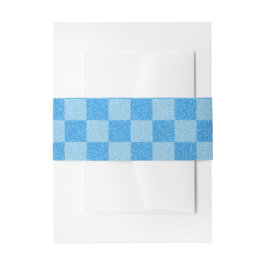 Blue Schachbrett Glitzer Einladungsbanderole