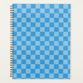Blue Schachbrett Glitzer Planer