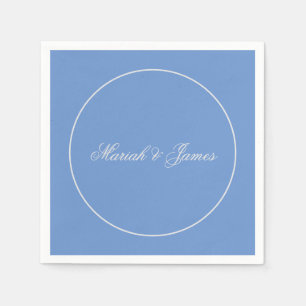 Blue Schlicht Elegant Minimalistisch Names Calligr Serviette